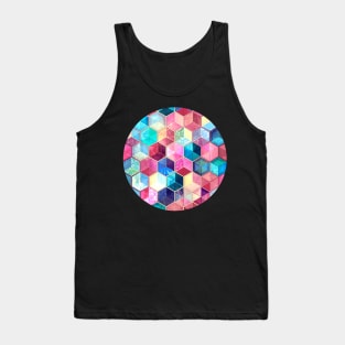 Topaz & Ruby Crystal Honeycomb Cubes Tank Top